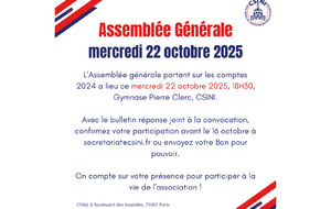 ⭕️ Assemblée Générale ⭕️ Mercredi 22 octobre